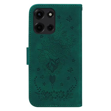 For Motorola Moto G Power (2025) Case PU Leather Wallet Phone Cover Butterfly Flower Imprint