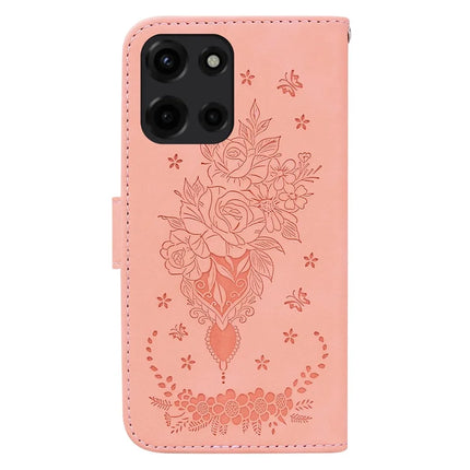 For Motorola Moto G Power (2025) Case PU Leather Wallet Phone Cover Butterfly Flower Imprint
