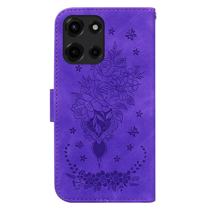 For Motorola Moto G Power (2025) Case PU Leather Wallet Phone Cover Butterfly Flower Imprint