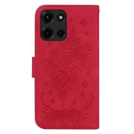 For Motorola Moto G Power (2025) Case PU Leather Wallet Phone Cover Butterfly Flower Imprint