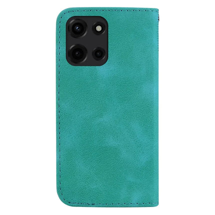 For Motorola Moto G Power (2025) Stand Case 7-Shaped Pattern Imprint Leather Phone Cover