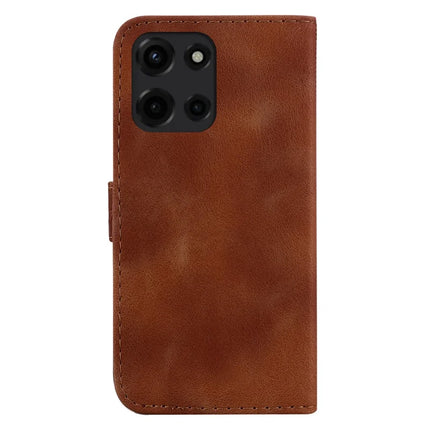 For Motorola Moto G Power (2025) Stand Case 7-Shaped Pattern Imprint Leather Phone Cover