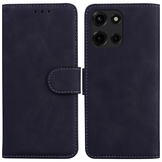 For Motorola Moto G Power (2025) Case Solid Color Leather Wallet Phone Cover - Black