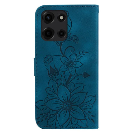 For Motorola Moto G Power (2025) Case Lily Flower Imprint Leather Phone Cover with Stand