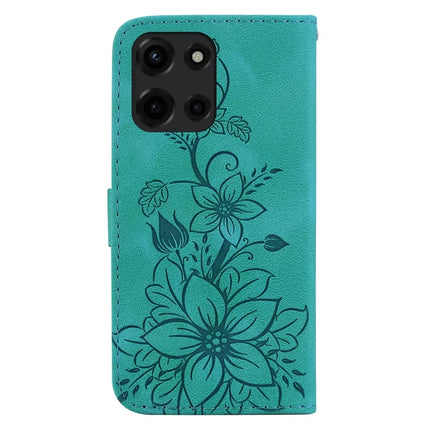 For Motorola Moto G Power (2025) Case Lily Flower Imprint Leather Phone Cover with Stand
