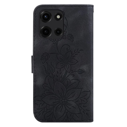 For Motorola Moto G Power (2025) Case Lily Flower Imprint Leather Phone Cover with Stand