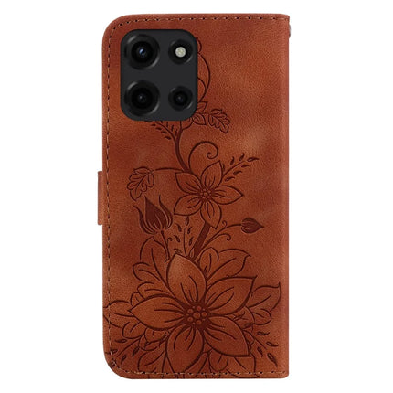For Motorola Moto G Power (2025) Case Lily Flower Imprint Leather Phone Cover with Stand