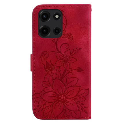 For Motorola Moto G Power (2025) Case Lily Flower Imprint Leather Phone Cover with Stand