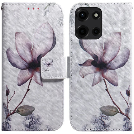 For Motorola Moto G Power (2025) Wallet Case Pattern Print Leather Phone Cover - Pink Flower