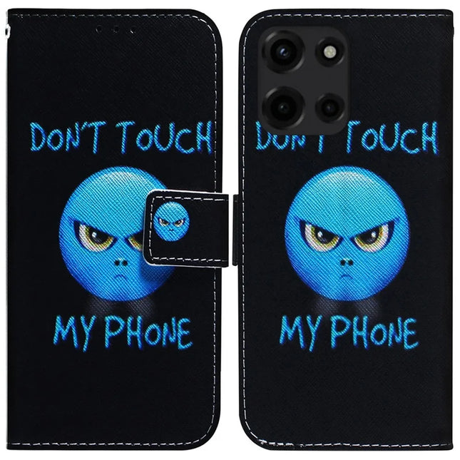 For Motorola Moto G Power (2025) Wallet Case Pattern Print Leather Phone Cover - Don't Touch My Phone