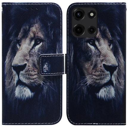 For Motorola Moto G Power (2025) Wallet Case Pattern Print Leather Phone Cover - Lion