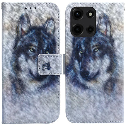 For Motorola Moto G Power (2025) Wallet Case Pattern Print Leather Phone Cover - Wolf