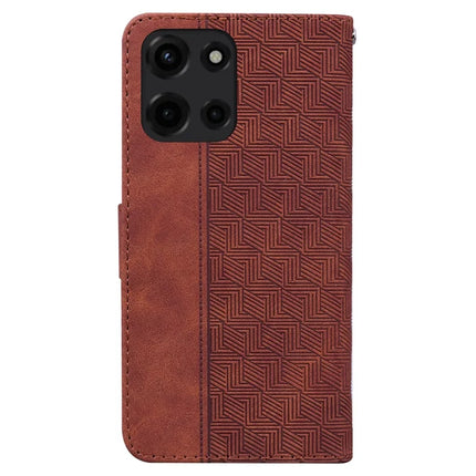 For Motorola Moto G Power (2025) Case Geometry Pattern Leather Wallet Phone Cover