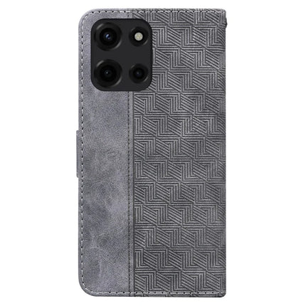 For Motorola Moto G Power (2025) Case Geometry Pattern Leather Wallet Phone Cover