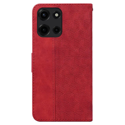 For Motorola Moto G Power (2025) Case Geometry Pattern Leather Wallet Phone Cover