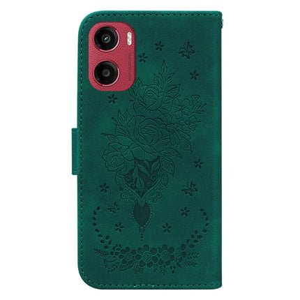 For Motorola Moto G05 4G  /  E15 4G Case PU Leather Wallet Phone Cover Butterfly Flower Imprint