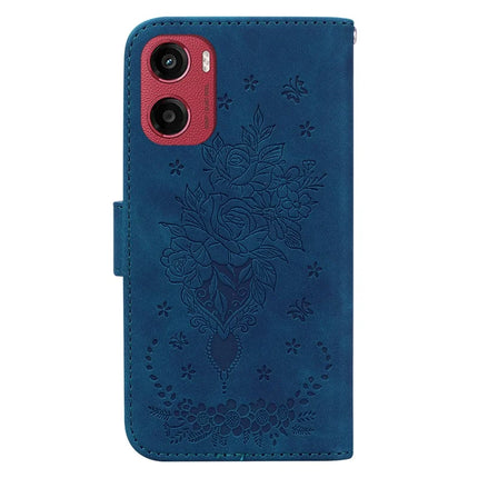 For Motorola Moto G05 4G  /  E15 4G Case PU Leather Wallet Phone Cover Butterfly Flower Imprint