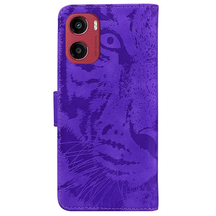 For Motorola Moto G05 4G / E15 4G Case Tiger Imprint Leather Wallet Phone Cover