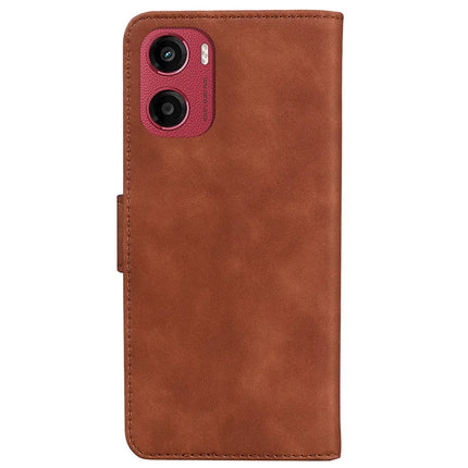 For Motorola Moto G05 4G  /  E15 4G Case Solid Color Leather Wallet Phone Cover