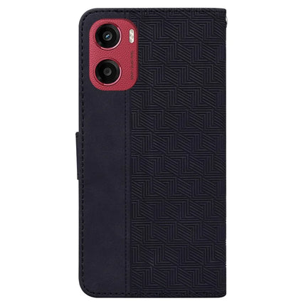 For Motorola Moto G05 4G  /  E15 4G Case Geometry Pattern Leather Wallet Phone Cover