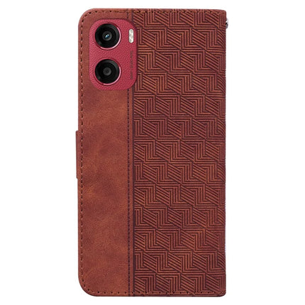 For Motorola Moto G05 4G  /  E15 4G Case Geometry Pattern Leather Wallet Phone Cover