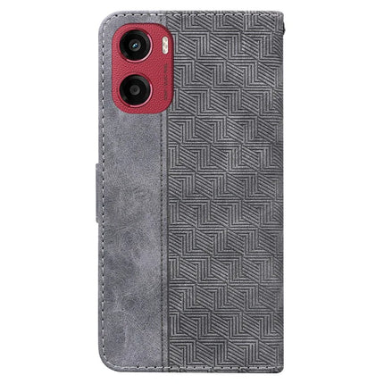 For Motorola Moto G05 4G  /  E15 4G Case Geometry Pattern Leather Wallet Phone Cover