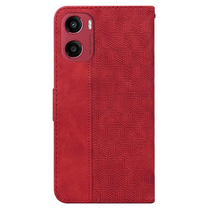 For Motorola Moto G05 4G  /  E15 4G Case Geometry Pattern Leather Wallet Phone Cover
