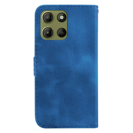 For Motorola Moto G15 4G Stand Case 7-Shaped Pattern Imprint Leather Phone Cover