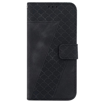 For Motorola Moto G15 4G Stand Case 7-Shaped Pattern Imprint Leather Phone Cover