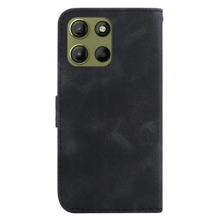 For Motorola Moto G15 4G Stand Case 7-Shaped Pattern Imprint Leather Phone Cover