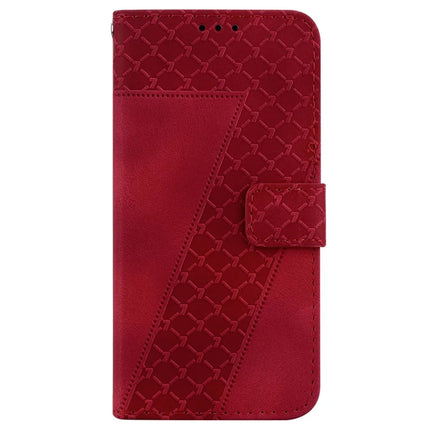 For Motorola Moto G15 4G Stand Case 7-Shaped Pattern Imprint Leather Phone Cover