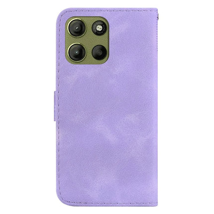 For Motorola Moto G15 4G Stand Case 7-Shaped Pattern Imprint Leather Phone Cover
