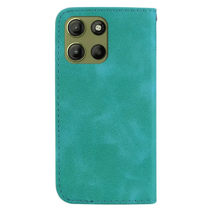 For Motorola Moto G15 4G Stand Case 7-Shaped Pattern Imprint Leather Phone Cover