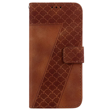 For Motorola Moto G15 4G Stand Case 7-Shaped Pattern Imprint Leather Phone Cover