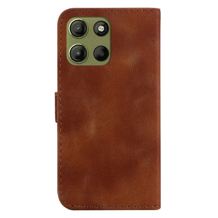 For Motorola Moto G15 4G Stand Case 7-Shaped Pattern Imprint Leather Phone Cover