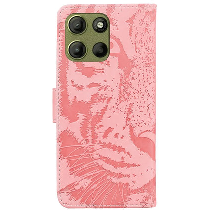 For Motorola Moto G15 4G Case Tiger Imprint Leather Wallet Phone Cover