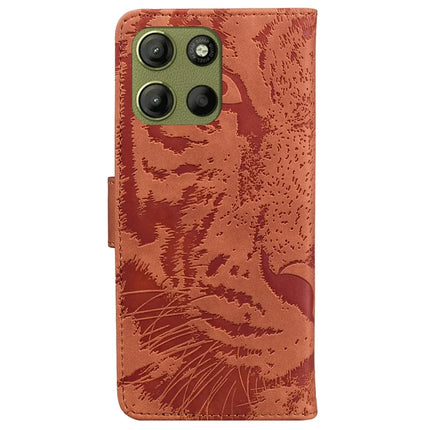 For Motorola Moto G15 4G Case Tiger Imprint Leather Wallet Phone Cover