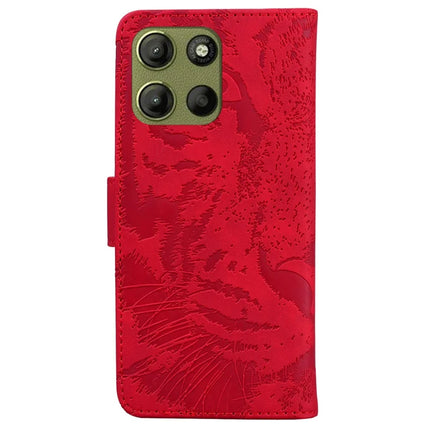 For Motorola Moto G15 4G Case Tiger Imprint Leather Wallet Phone Cover