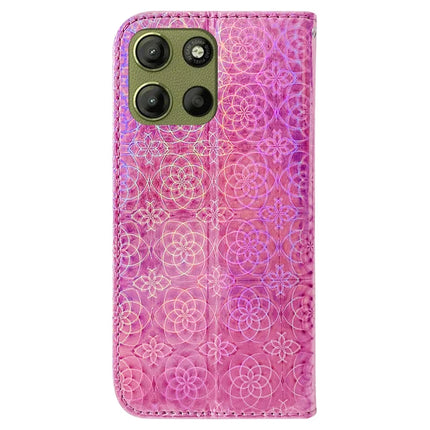 For Motorola Moto G15 4G Stand Case Dazzling Flower Leather Phone Cover