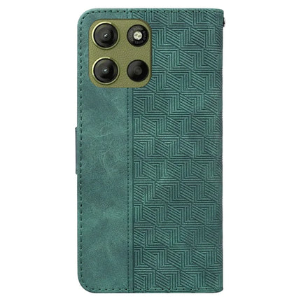 For Motorola Moto G15 4G Case Geometry Pattern Leather Wallet Phone Cover