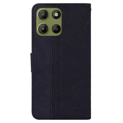 For Motorola Moto G15 4G Case Geometry Pattern Leather Wallet Phone Cover