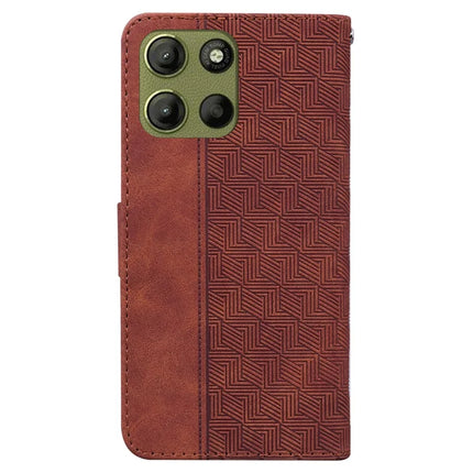 For Motorola Moto G15 4G Case Geometry Pattern Leather Wallet Phone Cover