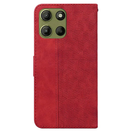 For Motorola Moto G15 4G Case Geometry Pattern Leather Wallet Phone Cover