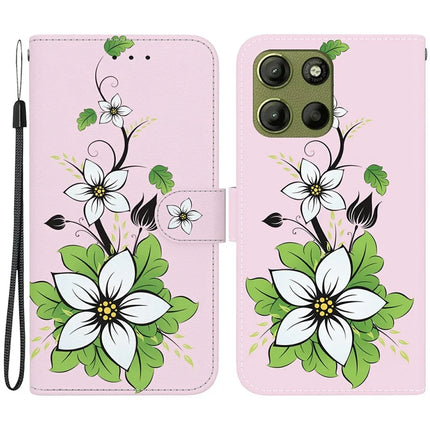 For Motorola Moto G15 4G Wallet Phone Case Anti-Drop Leather Flip Cover Pattern Printing - Lily