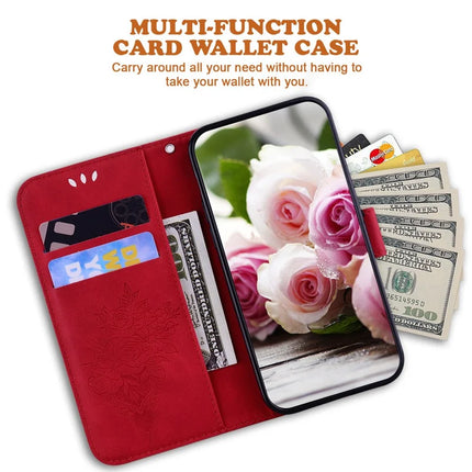 For Realme 13+ 5G Case PU Leather Wallet Phone Cover Butterfly Flower Imprint
