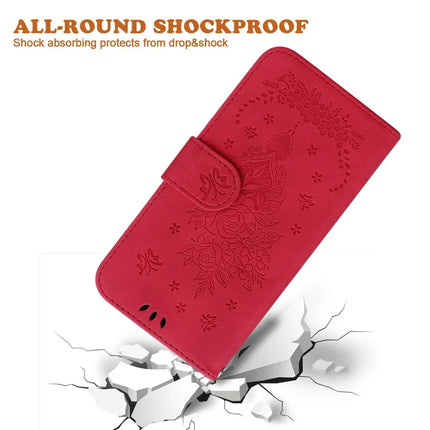 For Realme 13+ 5G Case PU Leather Wallet Phone Cover Butterfly Flower Imprint
