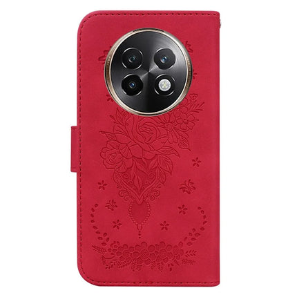 For Realme 13+ 5G Case PU Leather Wallet Phone Cover Butterfly Flower Imprint
