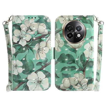For Realme 13+ 5G Case Pattern Printing Leather Wallet Phone Cover - Watercolor Flowers