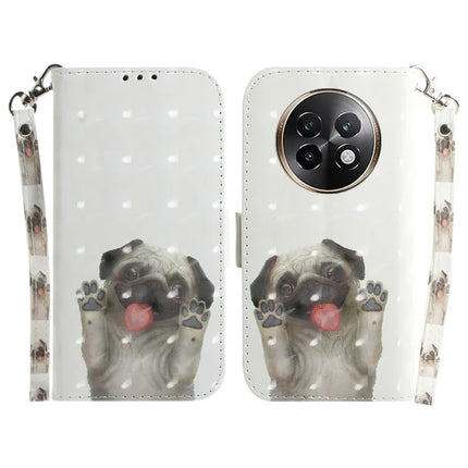 For Realme 13+ 5G Case Pattern Printing Leather Wallet Phone Cover - Pug