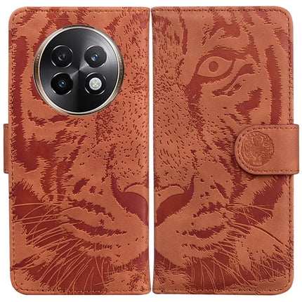 For Realme 13+ 5G / 13 Pro 5G (China) Case Tiger Imprint Leather Wallet Phone Cover - Brown